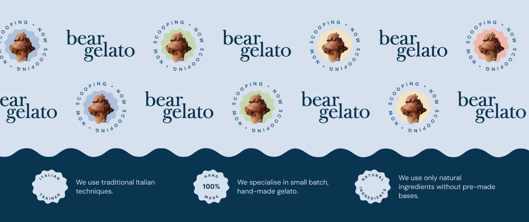 Repeating bear pattern brand identity element